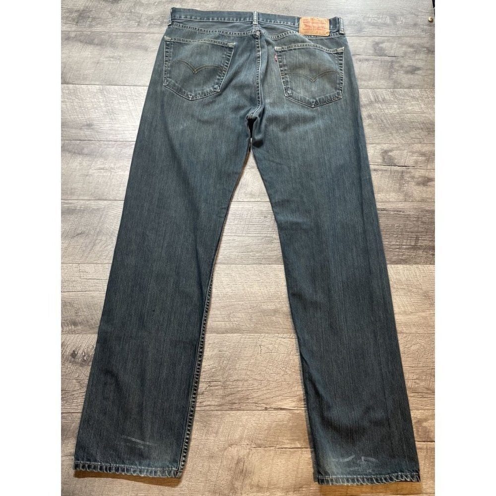 Levis Denim Jeans Mens 36x34 505 Regular Fit Straight Leg Blue Western‎ Cotton